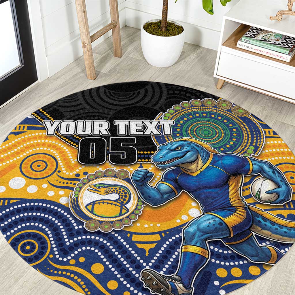 Custom Eels Round Carpet Eel Mascot With Aboriginal Indigenous