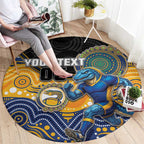 Custom Eels Round Carpet Eel Mascot With Aboriginal Indigenous