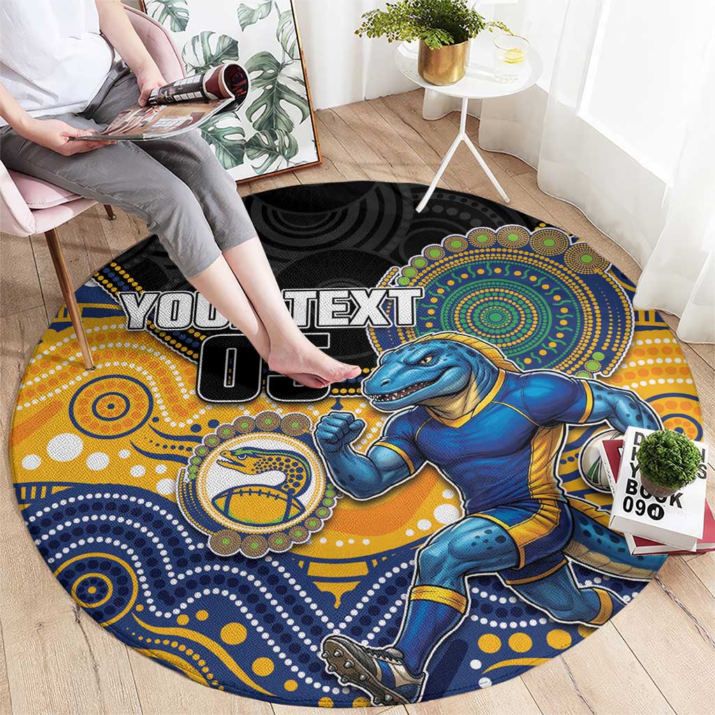 Custom Eels Round Carpet Eel Mascot With Aboriginal Indigenous