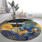 Custom Eels Round Carpet Eel Mascot With Aboriginal Indigenous