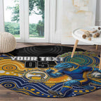 Custom Eels Round Carpet Eel Mascot With Aboriginal Indigenous