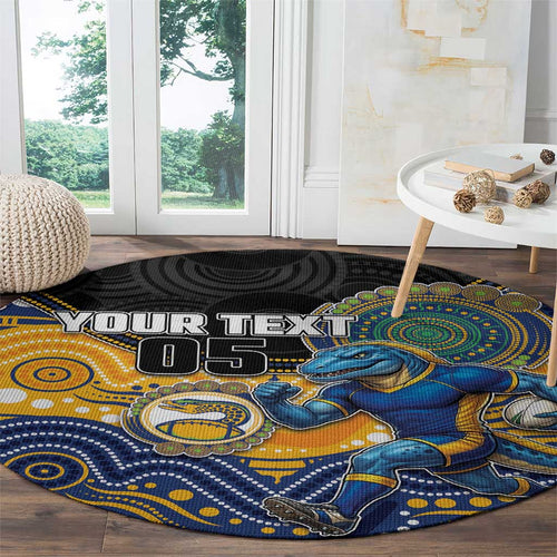 Custom Eels Round Carpet Eel Mascot With Aboriginal Indigenous