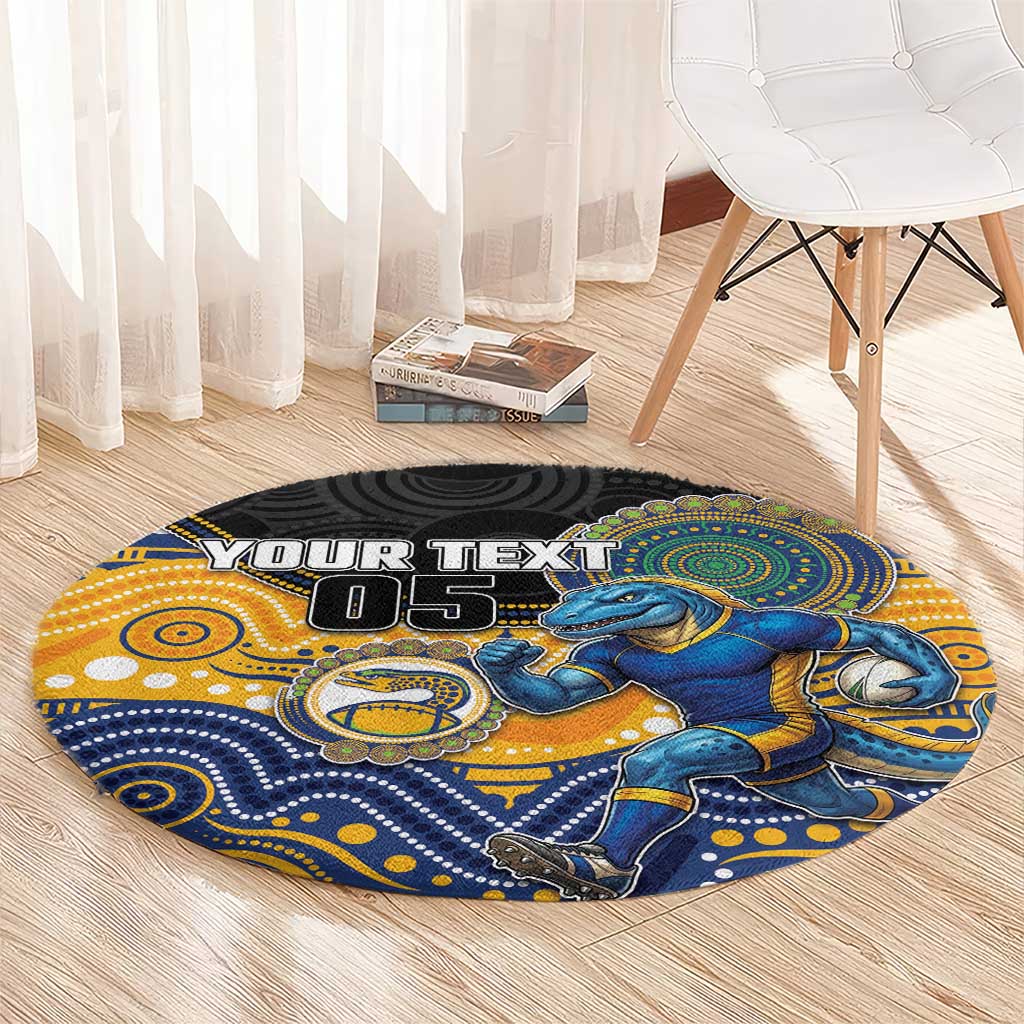 Custom Eels Round Carpet Eel Mascot With Aboriginal Indigenous