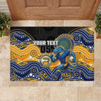 Custom Eels Rubber Doormat Eel Mascot With Aboriginal Indigenous