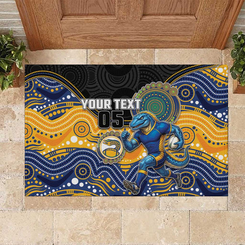 Custom Eels Rubber Doormat Eel Mascot With Aboriginal Indigenous