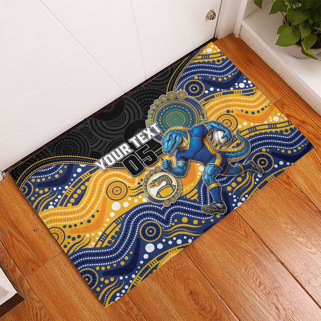 Custom Eels Rubber Doormat Eel Mascot With Aboriginal Indigenous