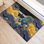 Custom Eels Rubber Doormat Eel Mascot With Aboriginal Indigenous