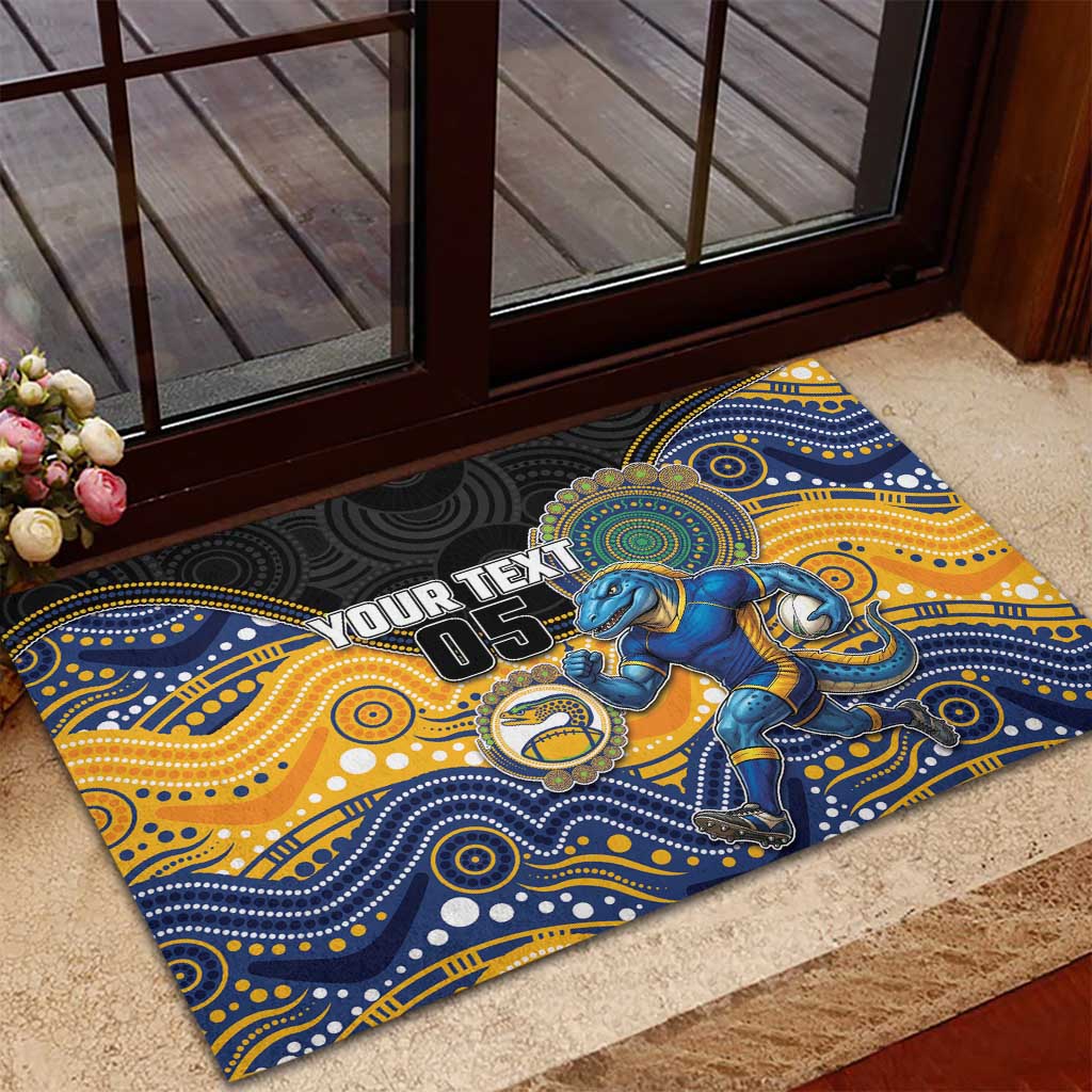 Custom Eels Rubber Doormat Eel Mascot With Aboriginal Indigenous