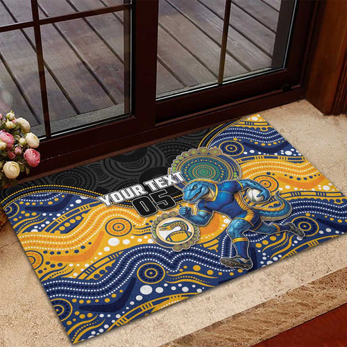 Custom Eels Rubber Doormat Eel Mascot With Aboriginal Indigenous