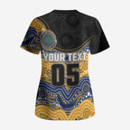 Custom Eels Scrub Top Eel Mascot With Aboriginal Indigenous