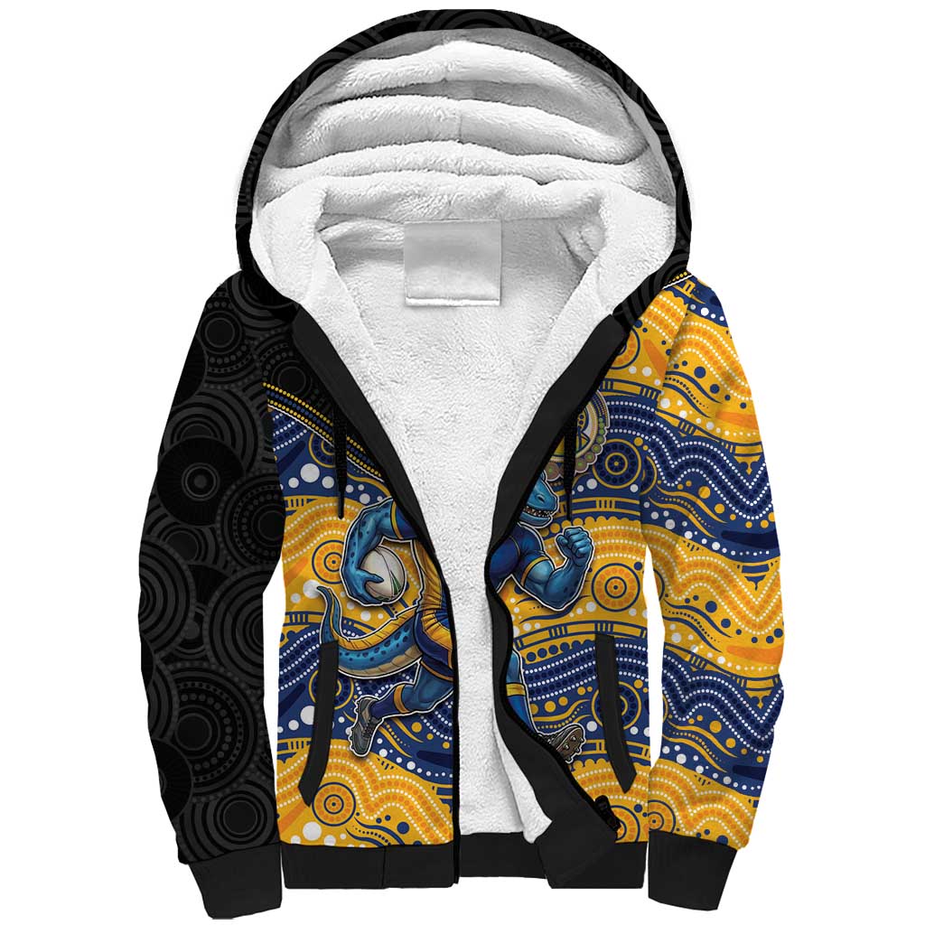 Custom Eels Sherpa Hoodie Eel Mascot With Aboriginal Indigenous