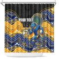 Custom Eels Shower Curtain Eel Mascot With Aboriginal Indigenous