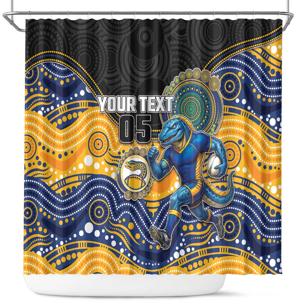 Custom Eels Shower Curtain Eel Mascot With Aboriginal Indigenous