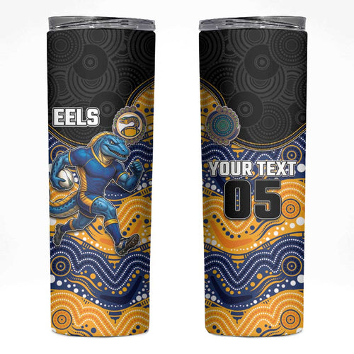 Custom Eels Skinny Tumbler Eel Mascot With Aboriginal Indigenous