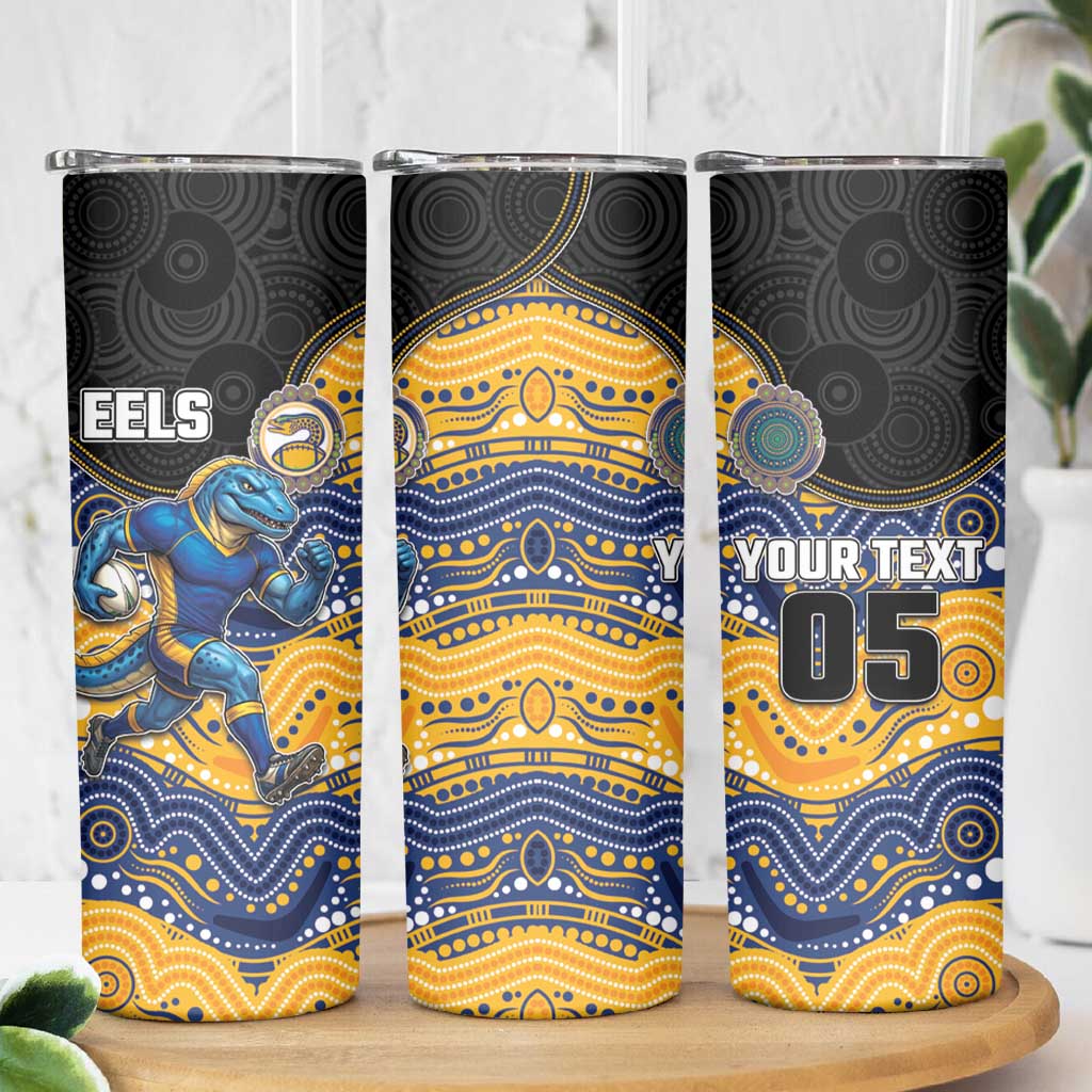 Custom Eels Skinny Tumbler Eel Mascot With Aboriginal Indigenous