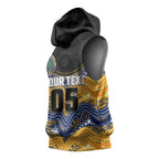 Custom Eels Sleeveless Hoodie Eel Mascot With Aboriginal Indigenous