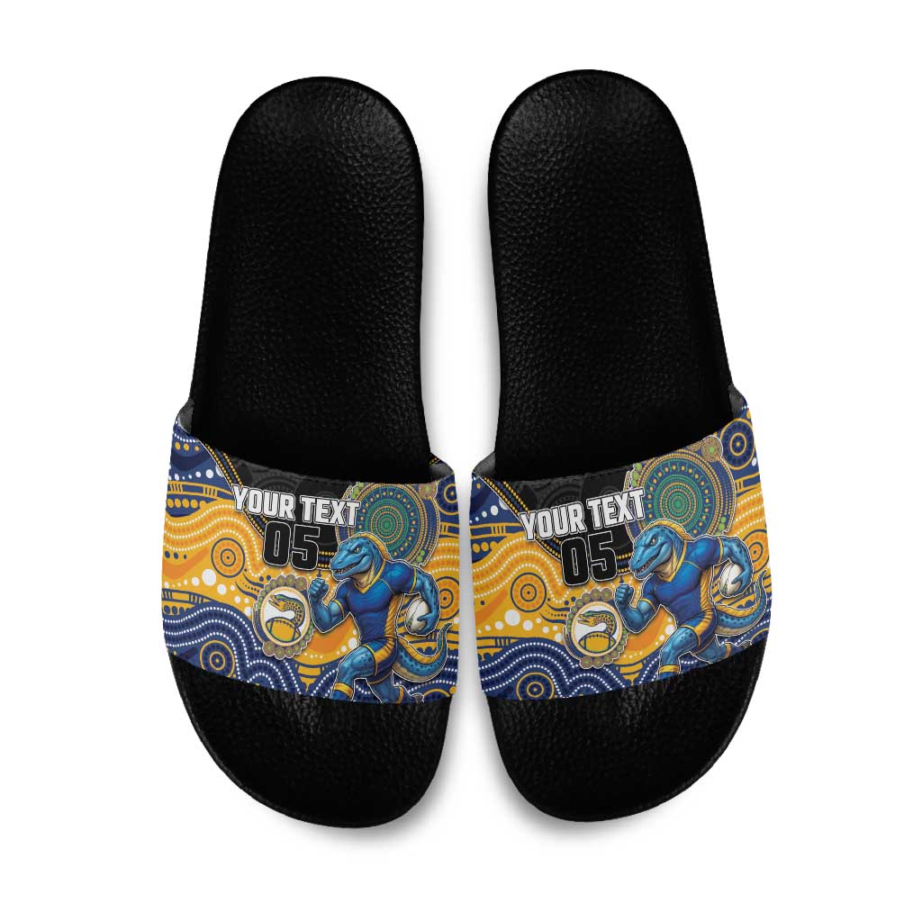 Custom Eels Slide Sandals Eel Mascot With Aboriginal Indigenous