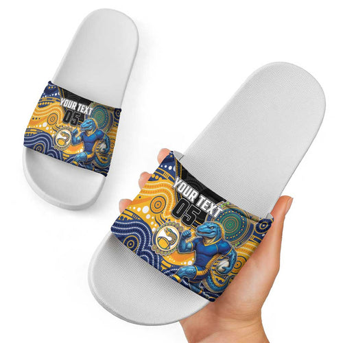 Custom Eels Slide Sandals Eel Mascot With Aboriginal Indigenous