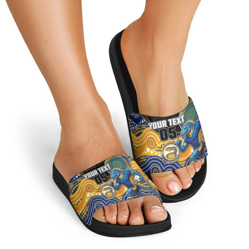 Custom Eels Slide Sandals Eel Mascot With Aboriginal Indigenous