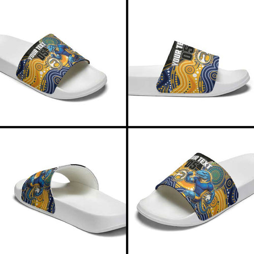Custom Eels Slide Sandals Eel Mascot With Aboriginal Indigenous
