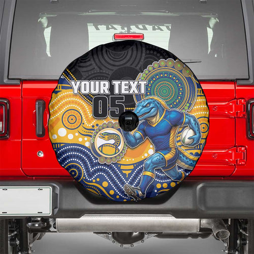 Custom Eels Spare Tire Cover Eel Mascot With Aboriginal Indigenous