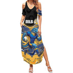 Custom Eels Summer Maxi Dress Eel Mascot With Aboriginal Indigenous