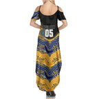Custom Eels Summer Maxi Dress Eel Mascot With Aboriginal Indigenous
