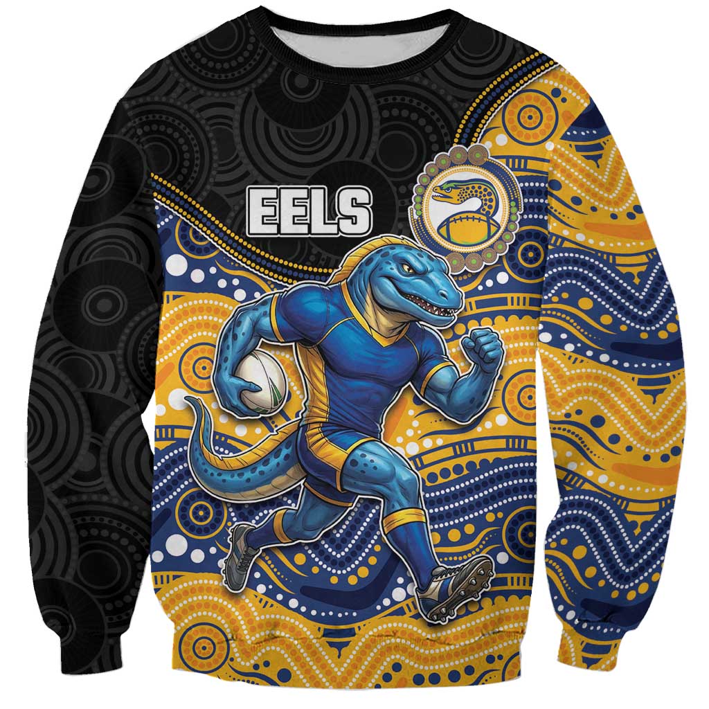Custom Eels Sweatshirt Eel Mascot With Aboriginal Indigenous
