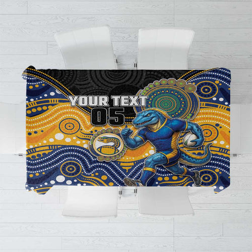 Custom Eels Tablecloth Eel Mascot With Aboriginal Indigenous
