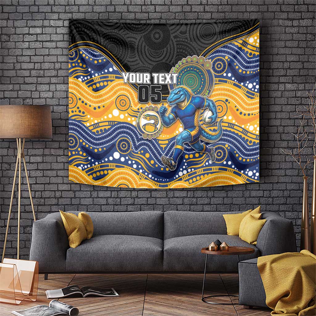 Custom Eels Tapestry Eel Mascot With Aboriginal Indigenous