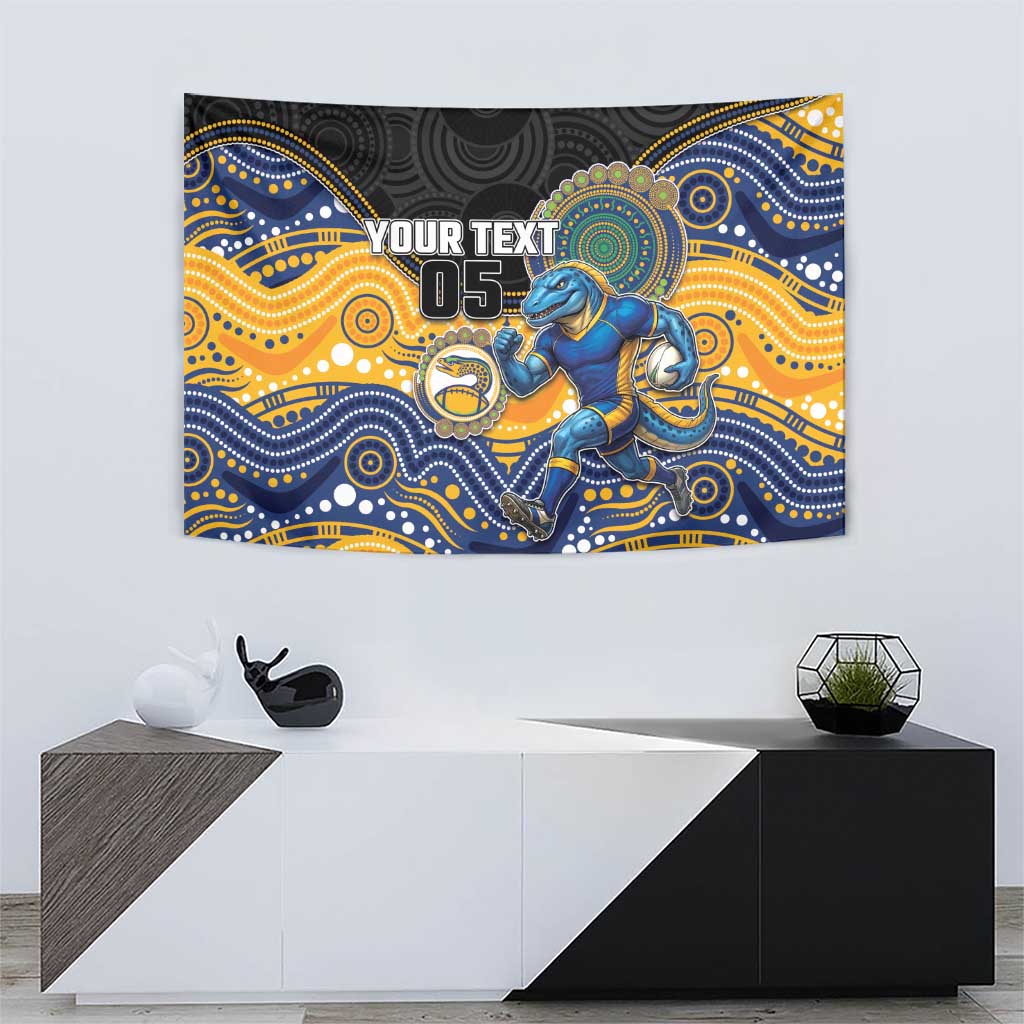 Custom Eels Tapestry Eel Mascot With Aboriginal Indigenous