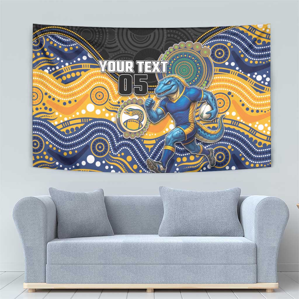 Custom Eels Tapestry Eel Mascot With Aboriginal Indigenous
