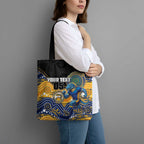 Custom Eels Tote Bag Eel Mascot With Aboriginal Indigenous