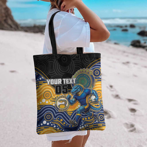 Custom Eels Tote Bag Eel Mascot With Aboriginal Indigenous