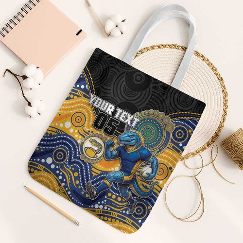 Custom Eels Tote Bag Eel Mascot With Aboriginal Indigenous