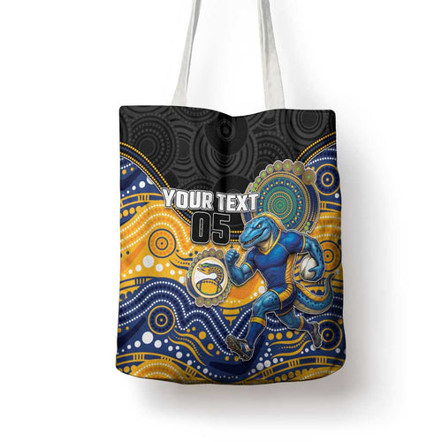 Custom Eels Tote Bag Eel Mascot With Aboriginal Indigenous