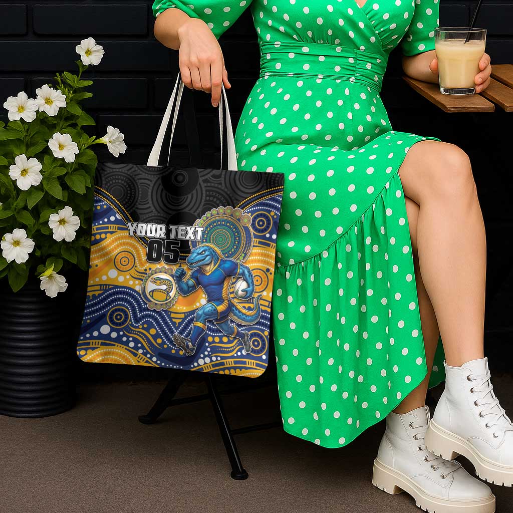 Custom Eels Tote Bag Eel Mascot With Aboriginal Indigenous
