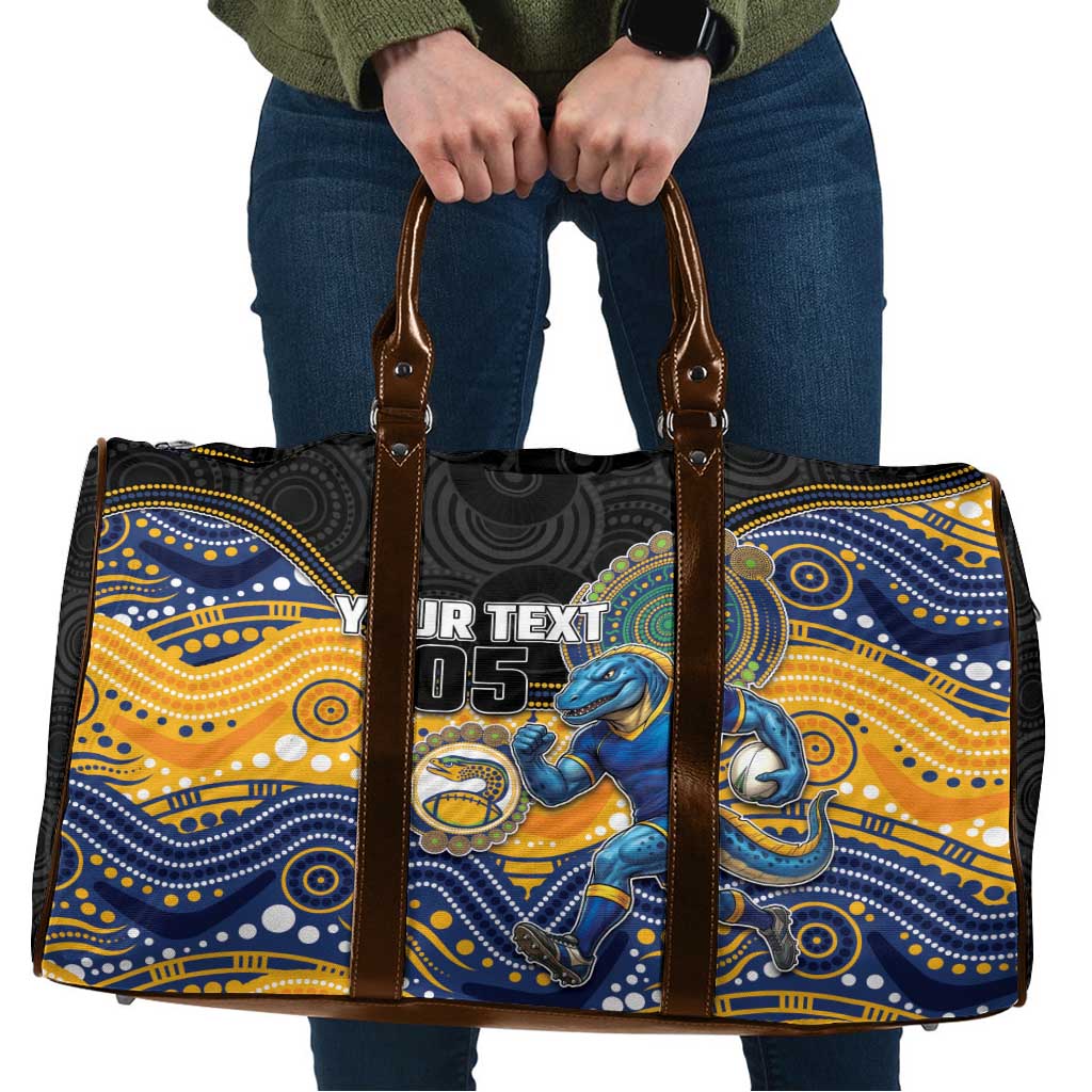 Custom Eels Travel Bag Eel Mascot With Aboriginal Indigenous