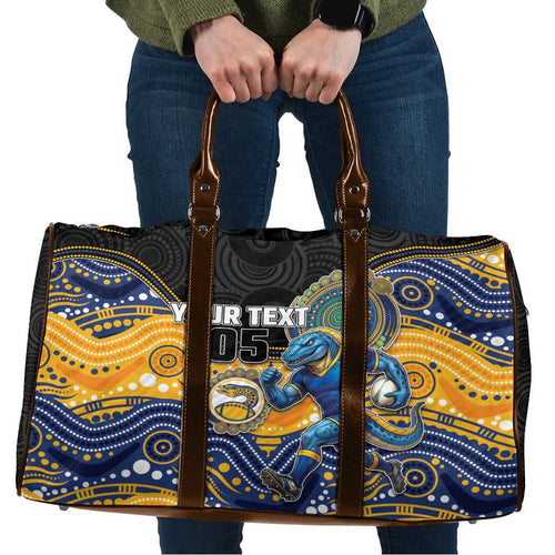 Custom Eels Travel Bag Eel Mascot With Aboriginal Indigenous