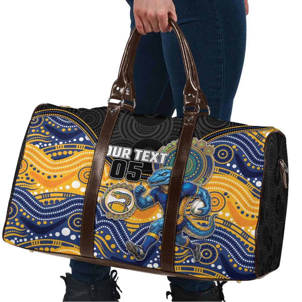 Custom Eels Travel Bag Eel Mascot With Aboriginal Indigenous