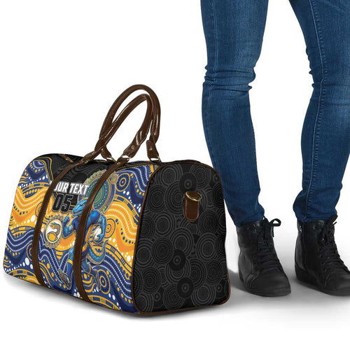Custom Eels Travel Bag Eel Mascot With Aboriginal Indigenous