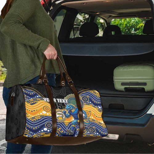 Custom Eels Travel Bag Eel Mascot With Aboriginal Indigenous