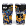 Custom Eels Tumbler Cup Eel Mascot With Aboriginal Indigenous
