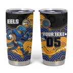 Custom Eels Tumbler Cup Eel Mascot With Aboriginal Indigenous