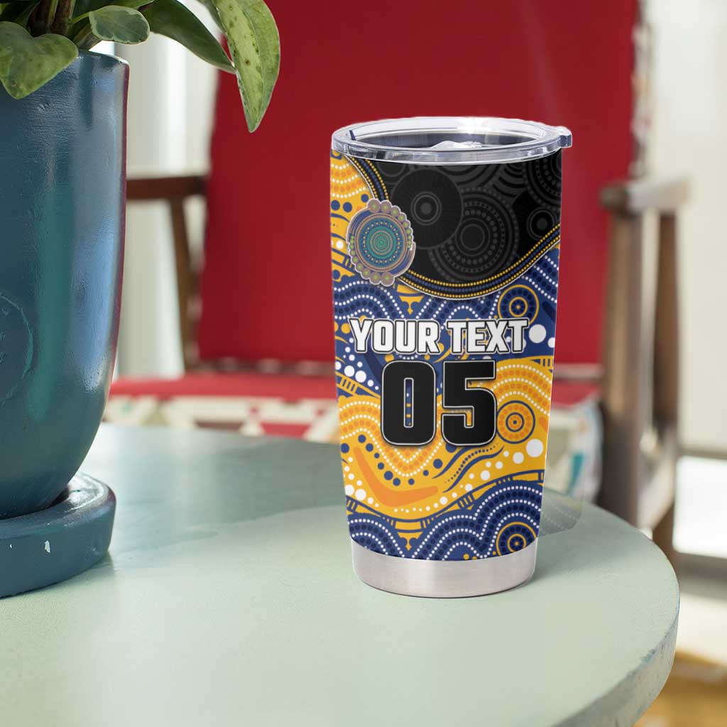 Custom Eels Tumbler Cup Eel Mascot With Aboriginal Indigenous