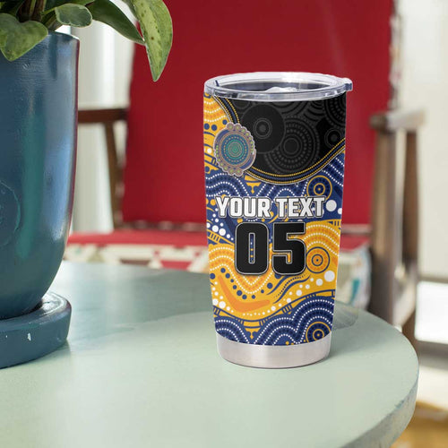 Custom Eels Tumbler Cup Eel Mascot With Aboriginal Indigenous