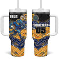 Custom Eels Tumbler With Handle Eel Mascot With Aboriginal Indigenous
