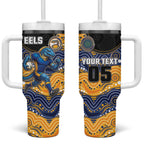 Custom Eels Tumbler With Handle Eel Mascot With Aboriginal Indigenous