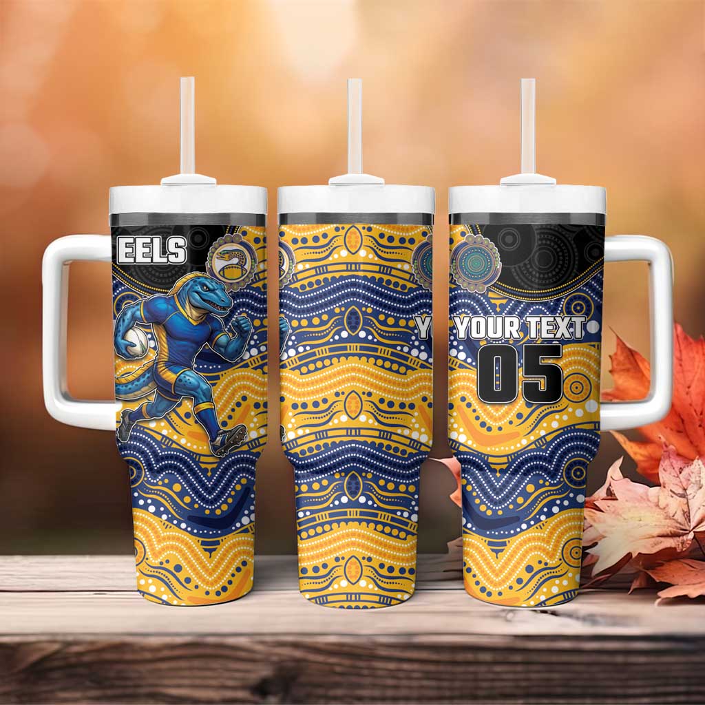 Custom Eels Tumbler With Handle Eel Mascot With Aboriginal Indigenous