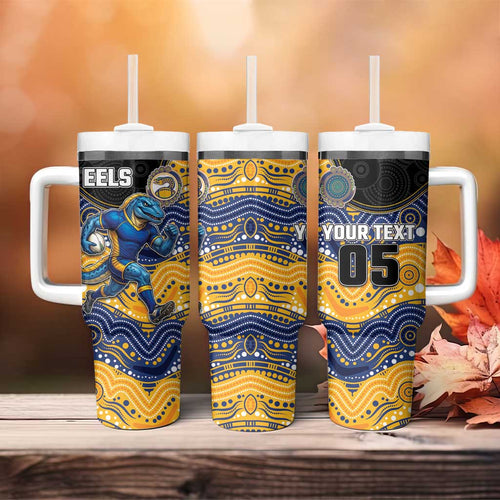Custom Eels Tumbler With Handle Eel Mascot With Aboriginal Indigenous